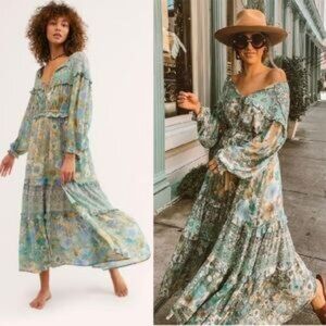New spell x free people turquoise Amethyst gown L